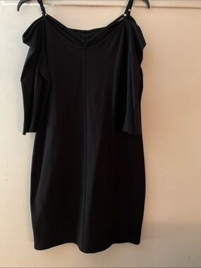 INC International Concepts Black Cold-Shoulder Midi Dress with Straps